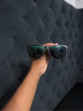 Men's Black Sunglasses with Green Lenses